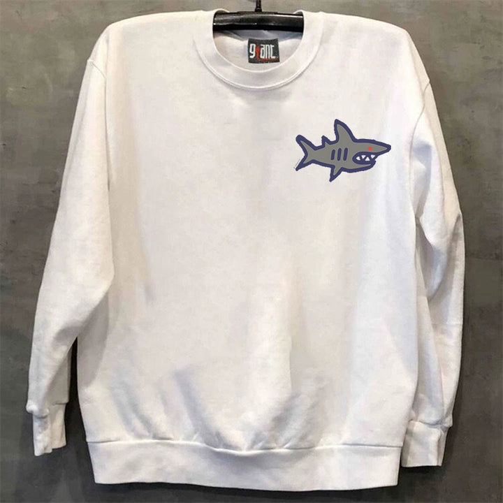 Vintage Red-Eyed Shark Design Sweatshirt