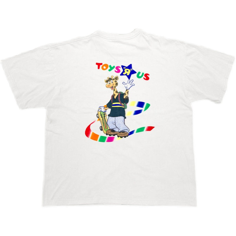 Whimsical Cartoon Print White Cotton T-Shirt