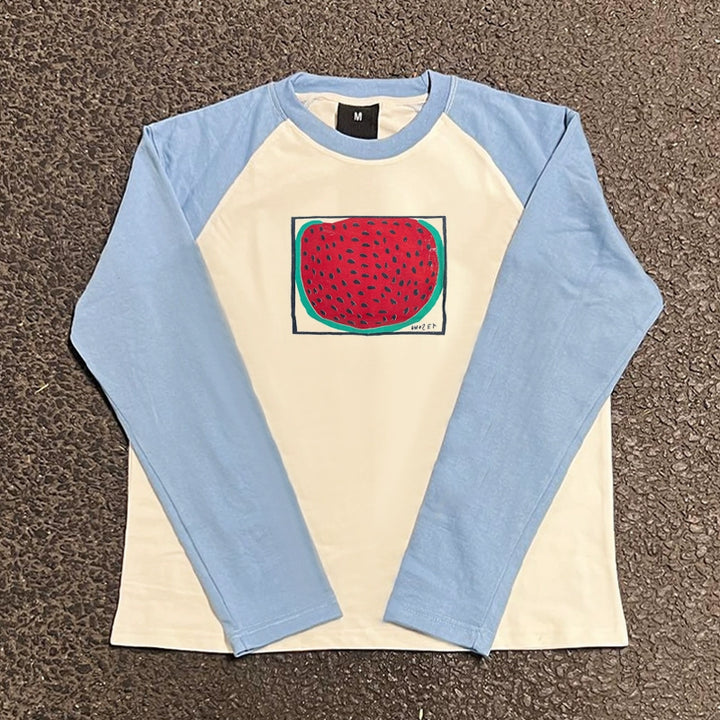 Colourful Illustration Print Long Sleeve Tee