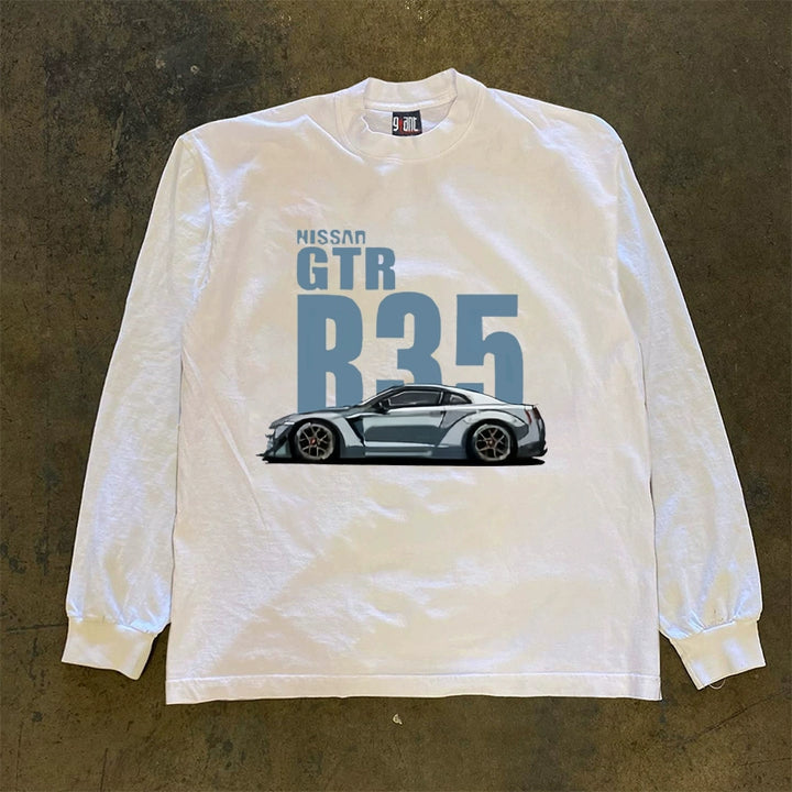 GTR Sports Car Graphic Long Sleeve T-Shirt