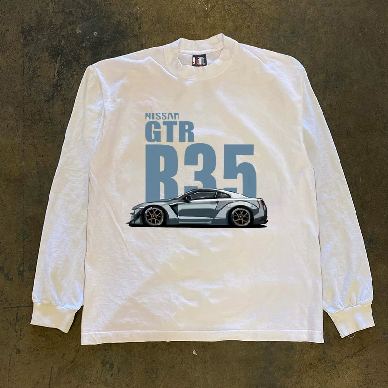 GTR Sports Car Graphic Long Sleeve T-Shirt