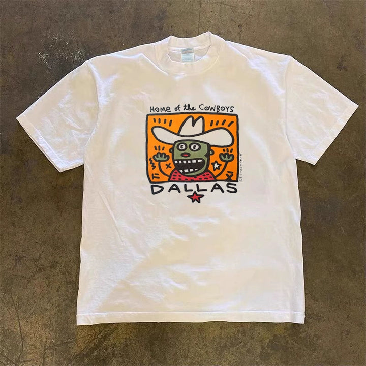 Graphic Cotton Denim Illustration T-Shirt