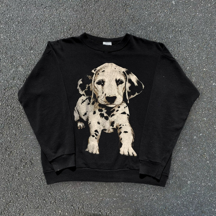 Vintage Dalmatian Print Crewneck Sweatshirt