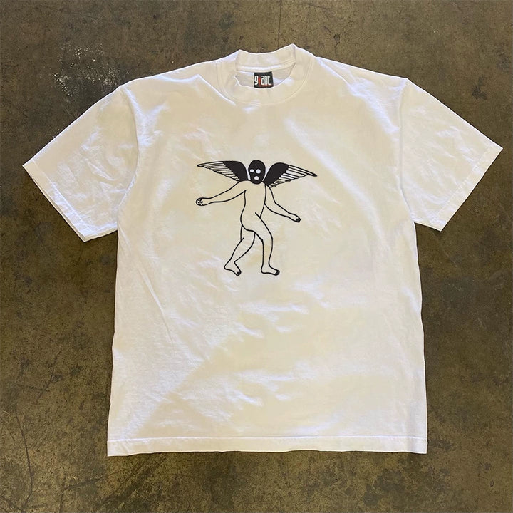 Heavy Impermeable Wings Trendy Cotton Summer Tee