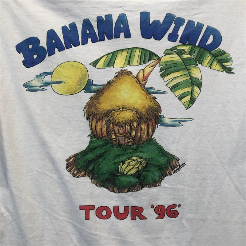 Banana Wind Texture Print Cotton T-Shirt