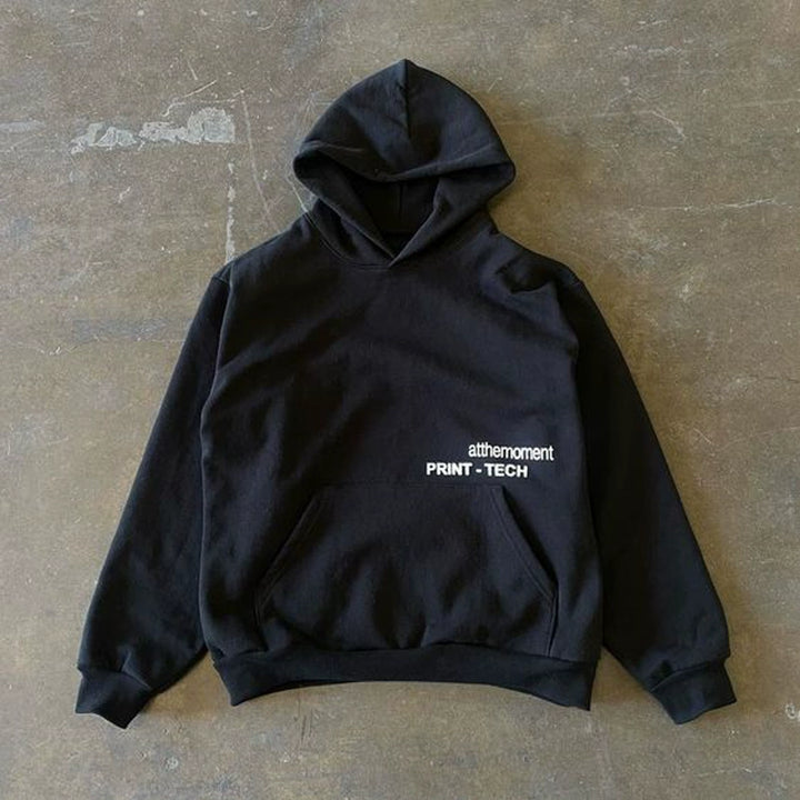 Oversize Black Minimalist Hoodie