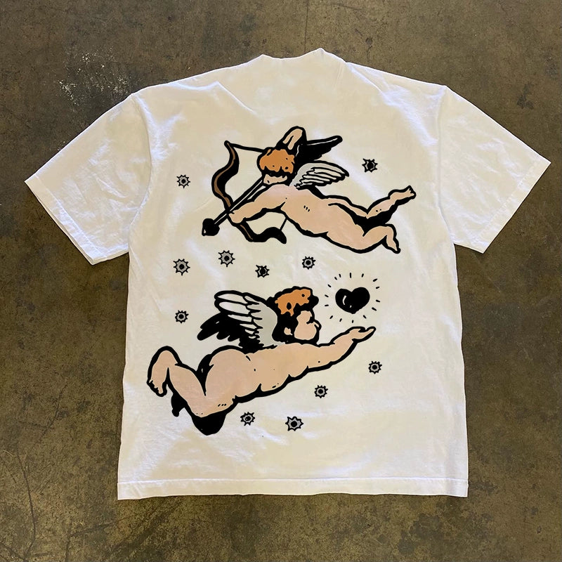 Fat Cupid Vintage Japanese Anime Graphic T-Shirt