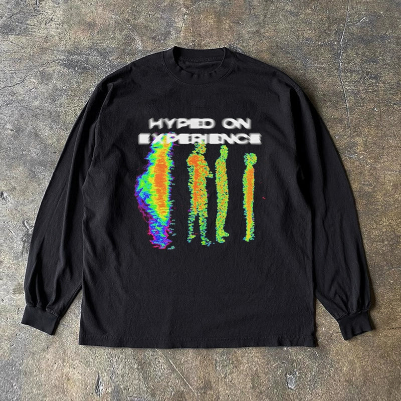 Neon Street Art Graphic Long Sleeve T-Shirt