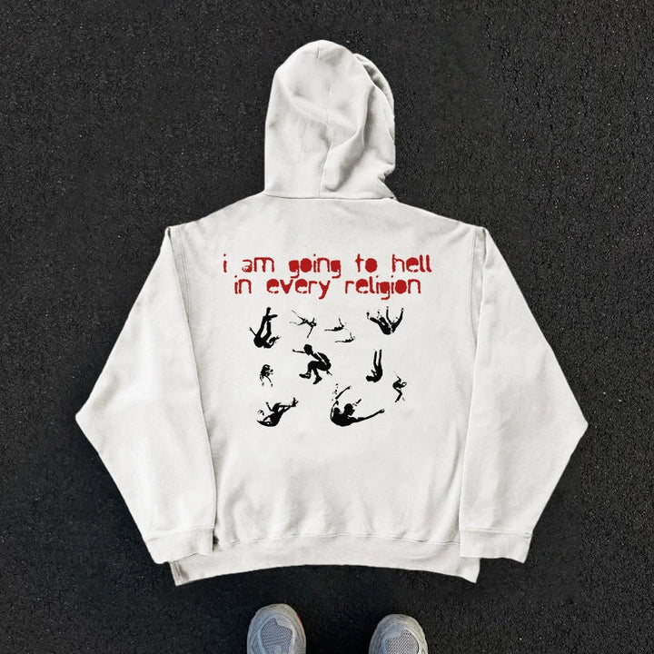 Vintage Street Style Graphic Hoodie