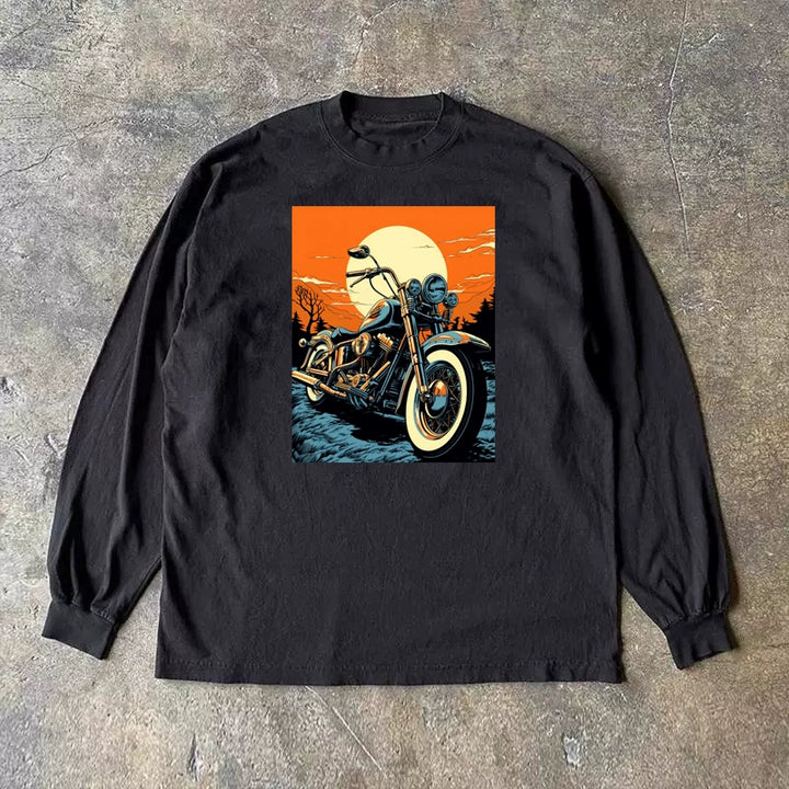 Vintage American Graphic Print Cotton Long Sleeve T-Shirt