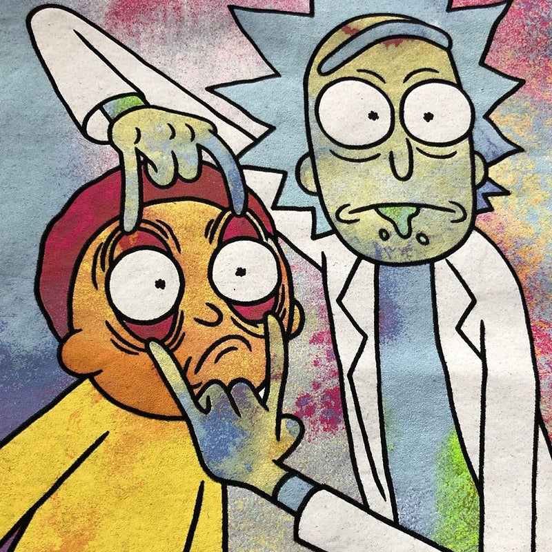 Rick and Morty Anime Street Trend Drop-Shoulder T-Shirts