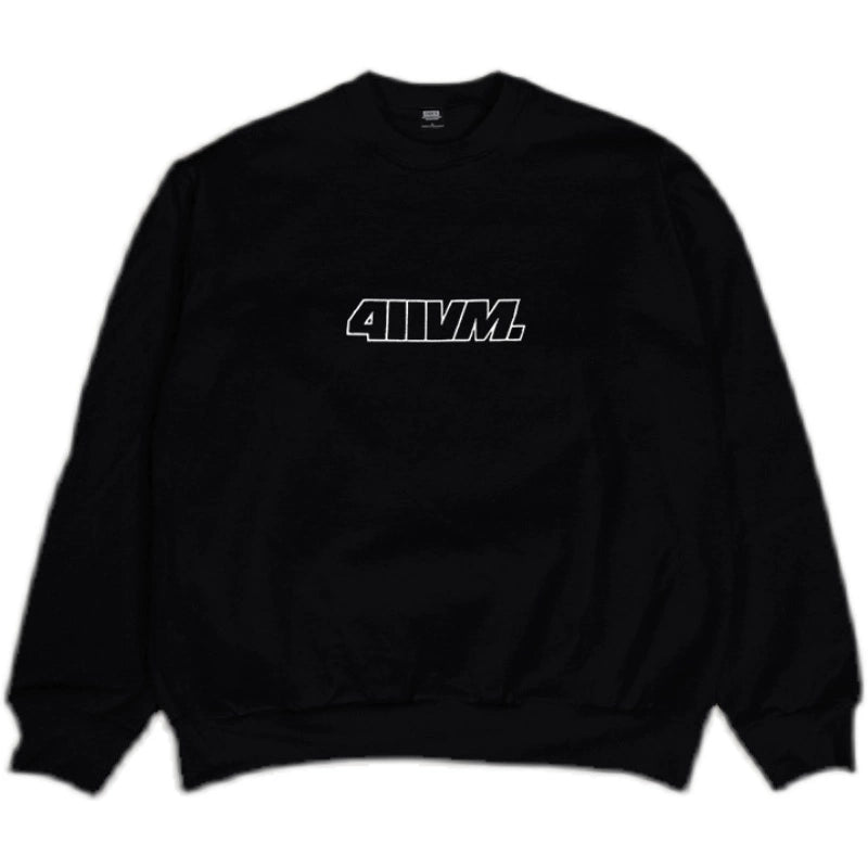 Bold Hollow Letter Design Crew Neck Sweatshirt