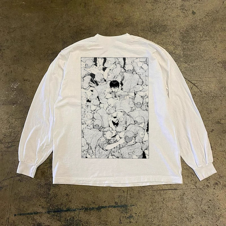 Akira-Inspired Graphic Long Sleeve T-Shirt