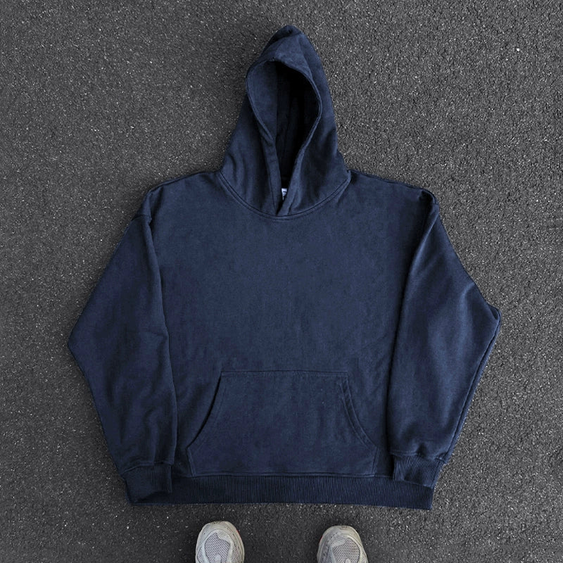 Classic Solid Colour Hoodie with College Style