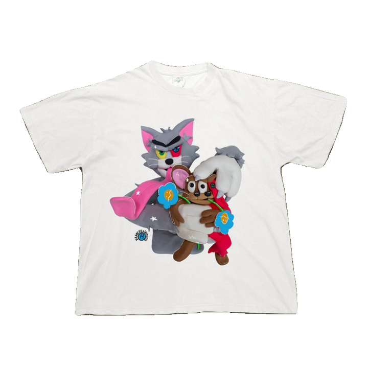 Artistic Cartoon Print Tee