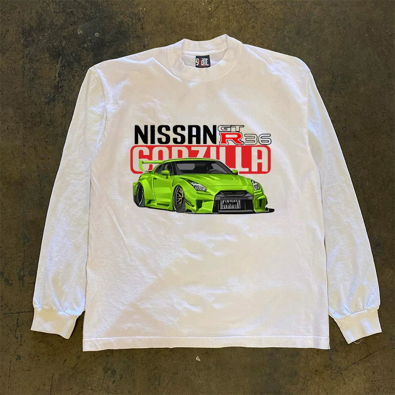 American Street Style Graphic Long Sleeve T-Shirt