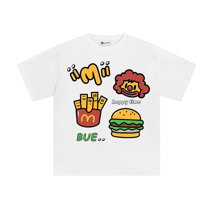 Retro Burger Graphic Cotton Tee