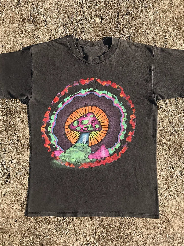 Colourful Mushroom Hip Hop Vintage Tee