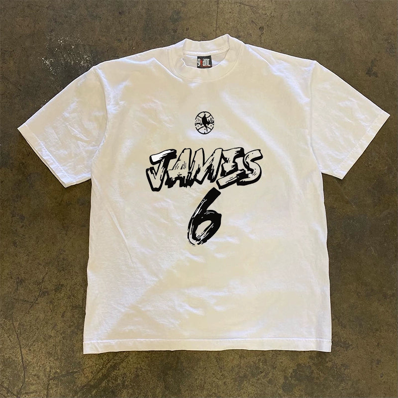 James Niche Letter Street Art Short-Sleeved T-Shirt