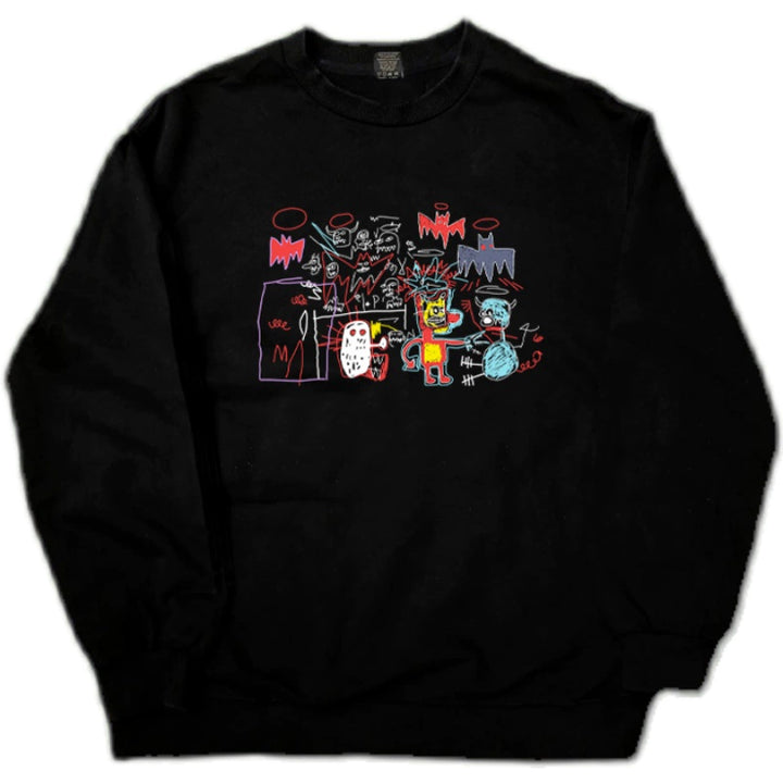 Abstract Hand-Painted Graphic Crewneck Sweatshirt