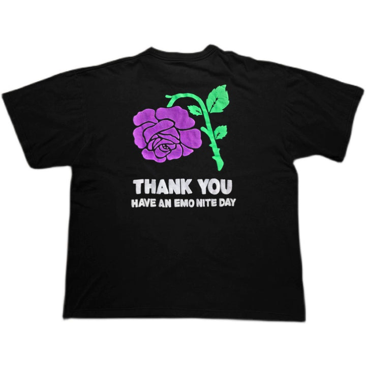 Purple Rose Graphic Streetwear Tee