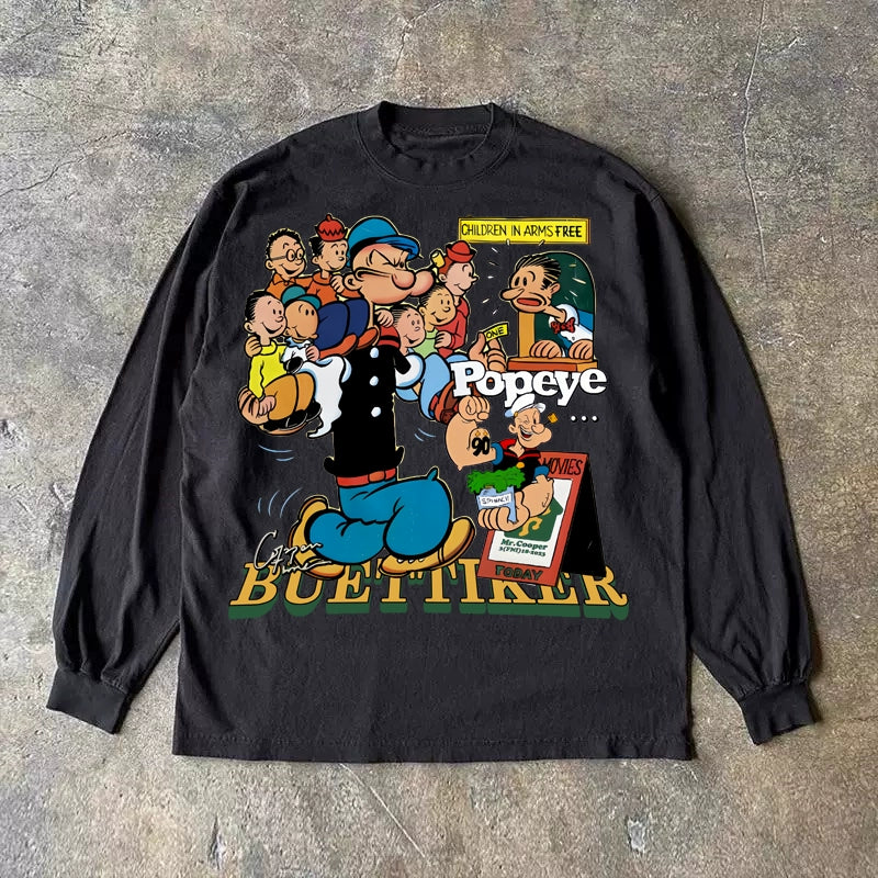 Vintage Sailor Graphic Long Sleeve T-Shirt