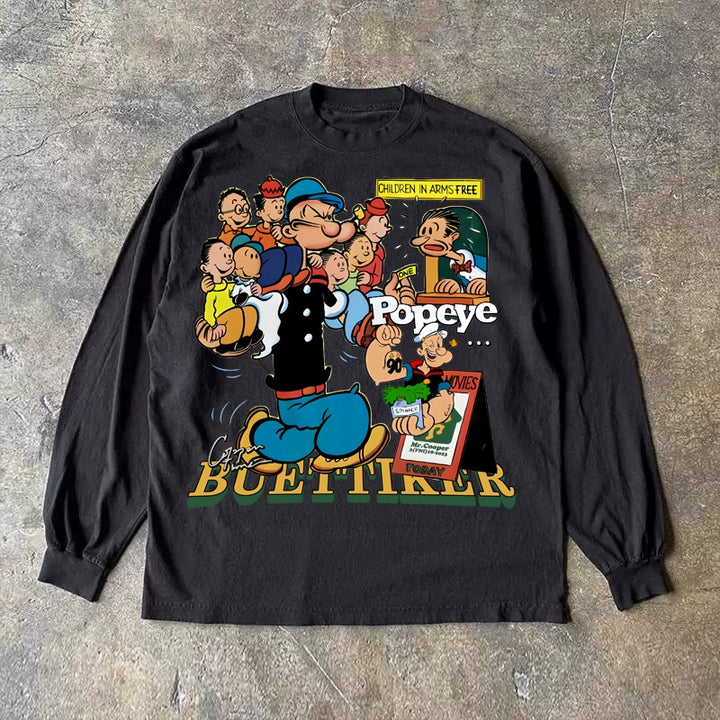 Vintage Sailor Graphic Long Sleeve T-Shirt