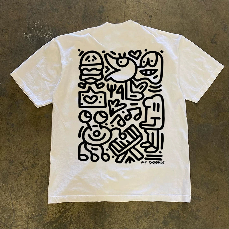 Creative Graffiti Minimalist Short Sleeve T-Shirt