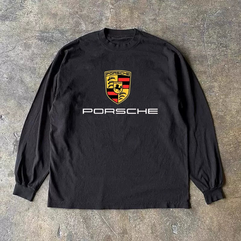 Retro American Muscle Car Logo Long Sleeve Tee