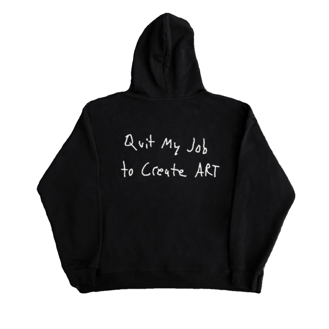 Hand-Painted Letter Print Hooded Sweatshirt