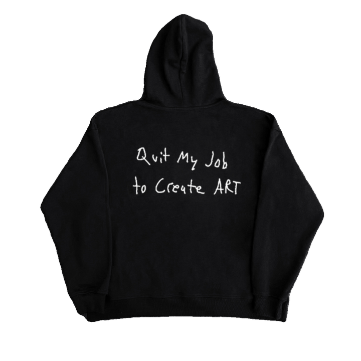 Hand-Painted Letter Print Hooded Sweatshirt