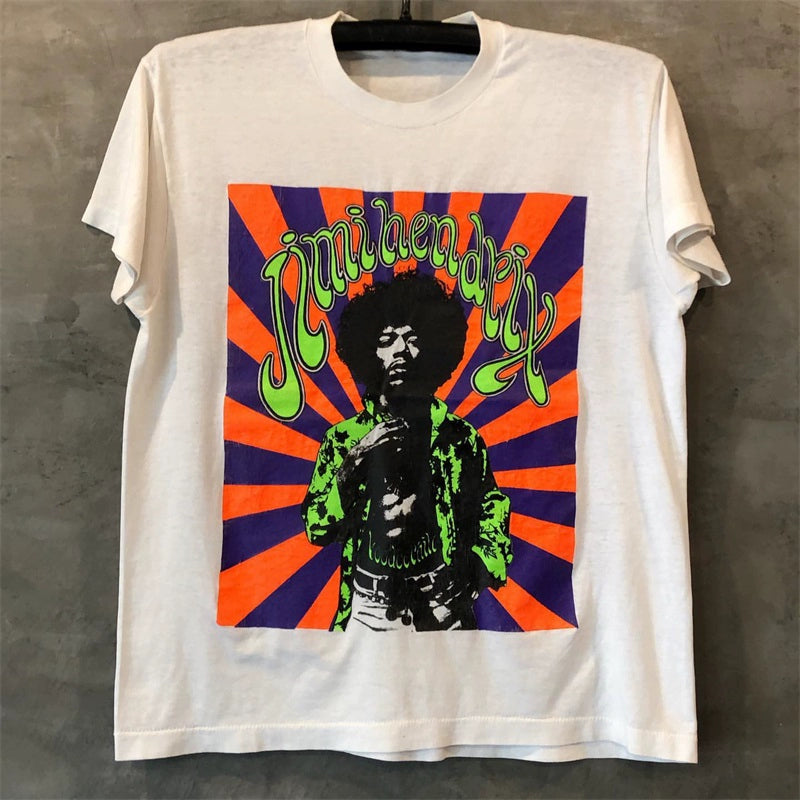 Hendrix-Inspired Rock Graphic T-Shirt