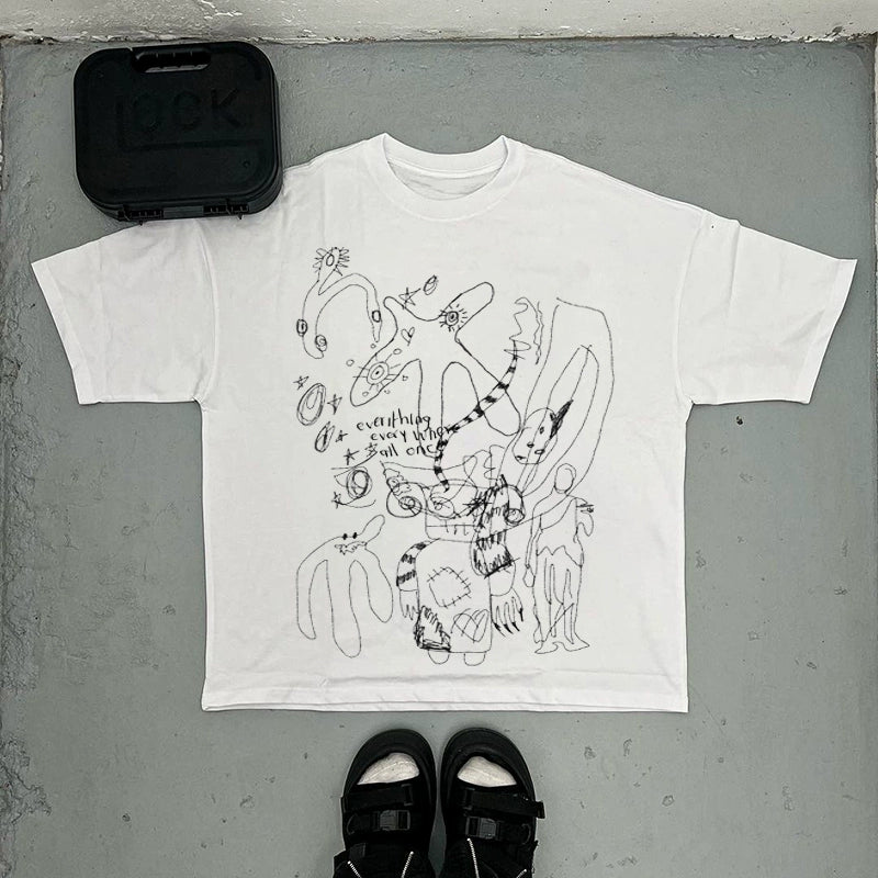 Abstract Sketch Design High-End T-Shirt