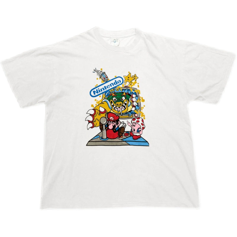 Mario Gaming Cartoon Print T-Shirt