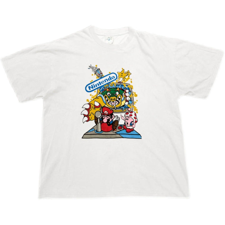 Mario Gaming Cartoon Print T-Shirt