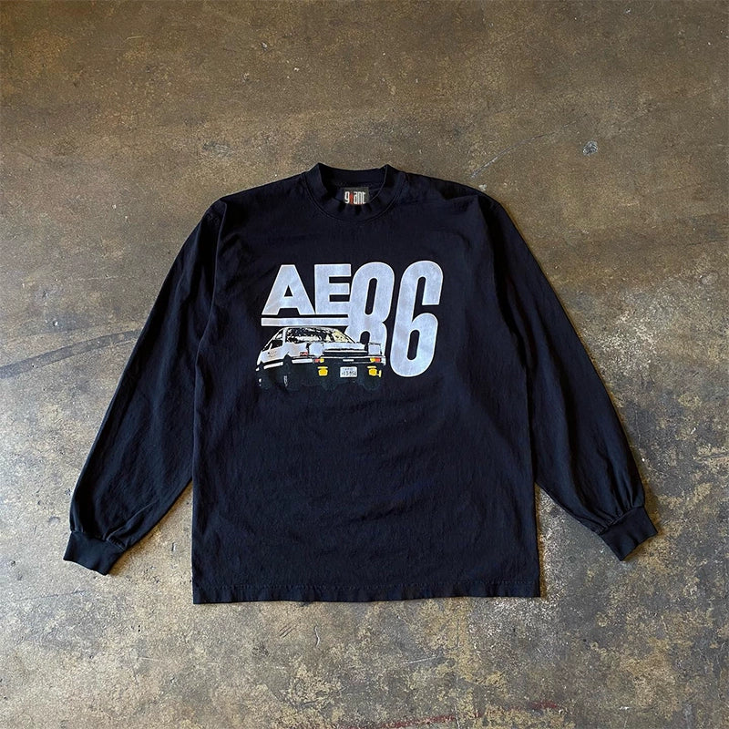 Hip-Hop AE86 Inspired Heavy Duty Long-Sleeved T-Shirt