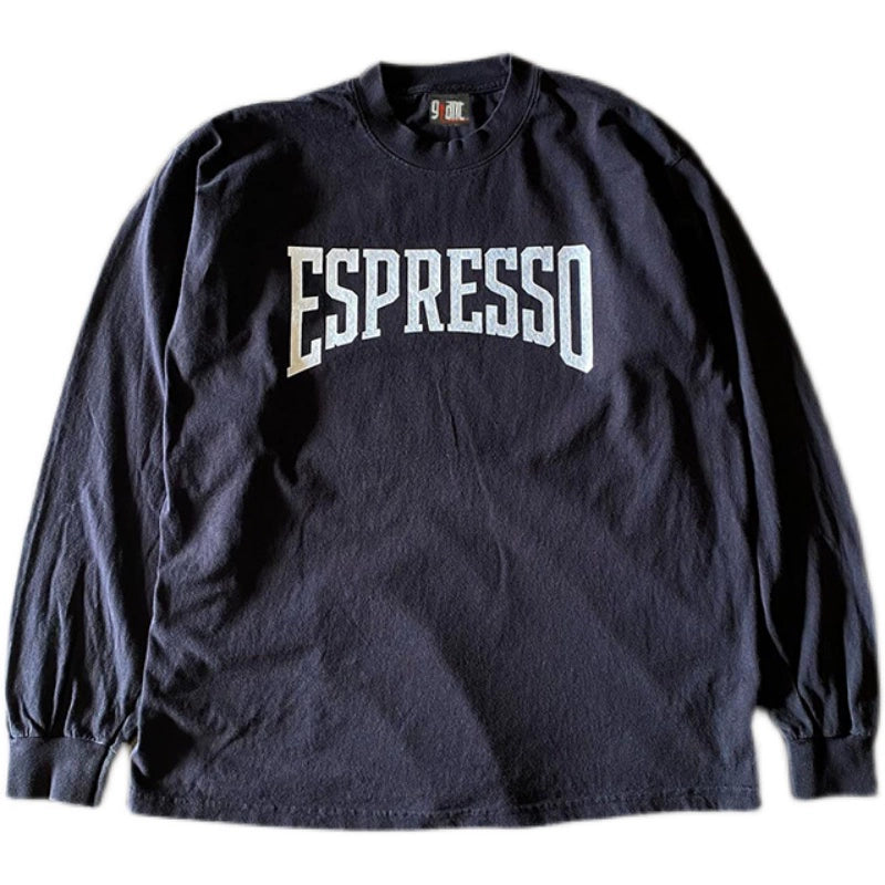 Espresso Opaque Long Sleeve Vintage Street Top