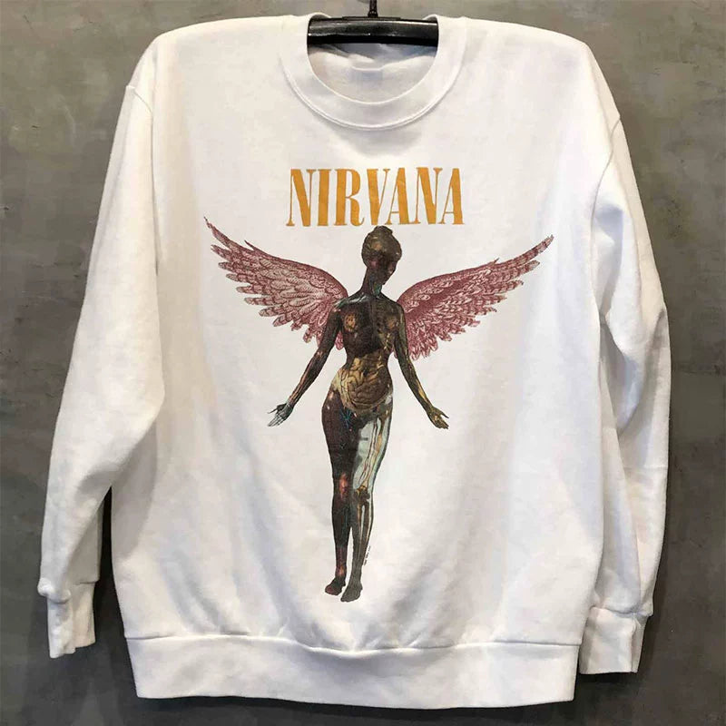 Nirvana Angel Print Hip Hop Sweatshirt