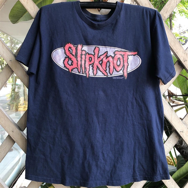 Vintage Minimalist Slipknot Hip-Hop Short Sleeve T-Shirt