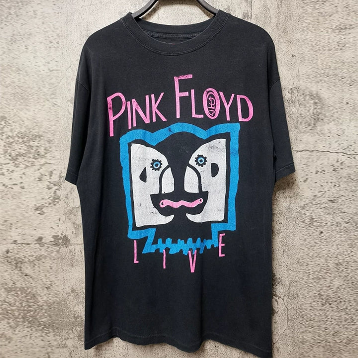 Graffiti Tide: Pink Floyd Inspired Short Sleeve T-Shirt