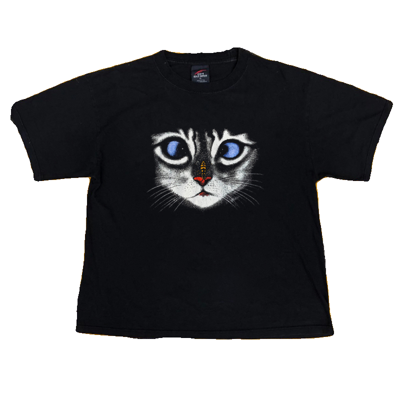 Vintage-Inspired Cute Cat Graphic T-Shirt