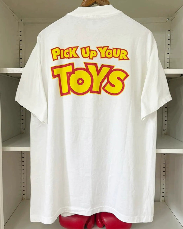 Toy Story Buzz Lightyear Short Sleeve T-Shirt in White Cotton