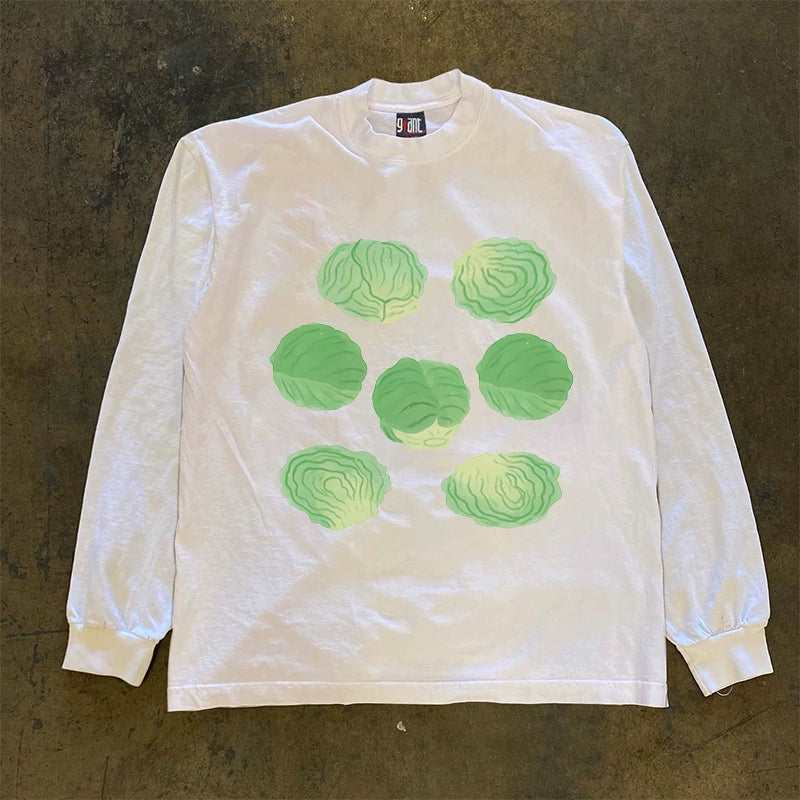 Heavy Impermeable Vegetable Cabbage Long Sleeve T-Shirt