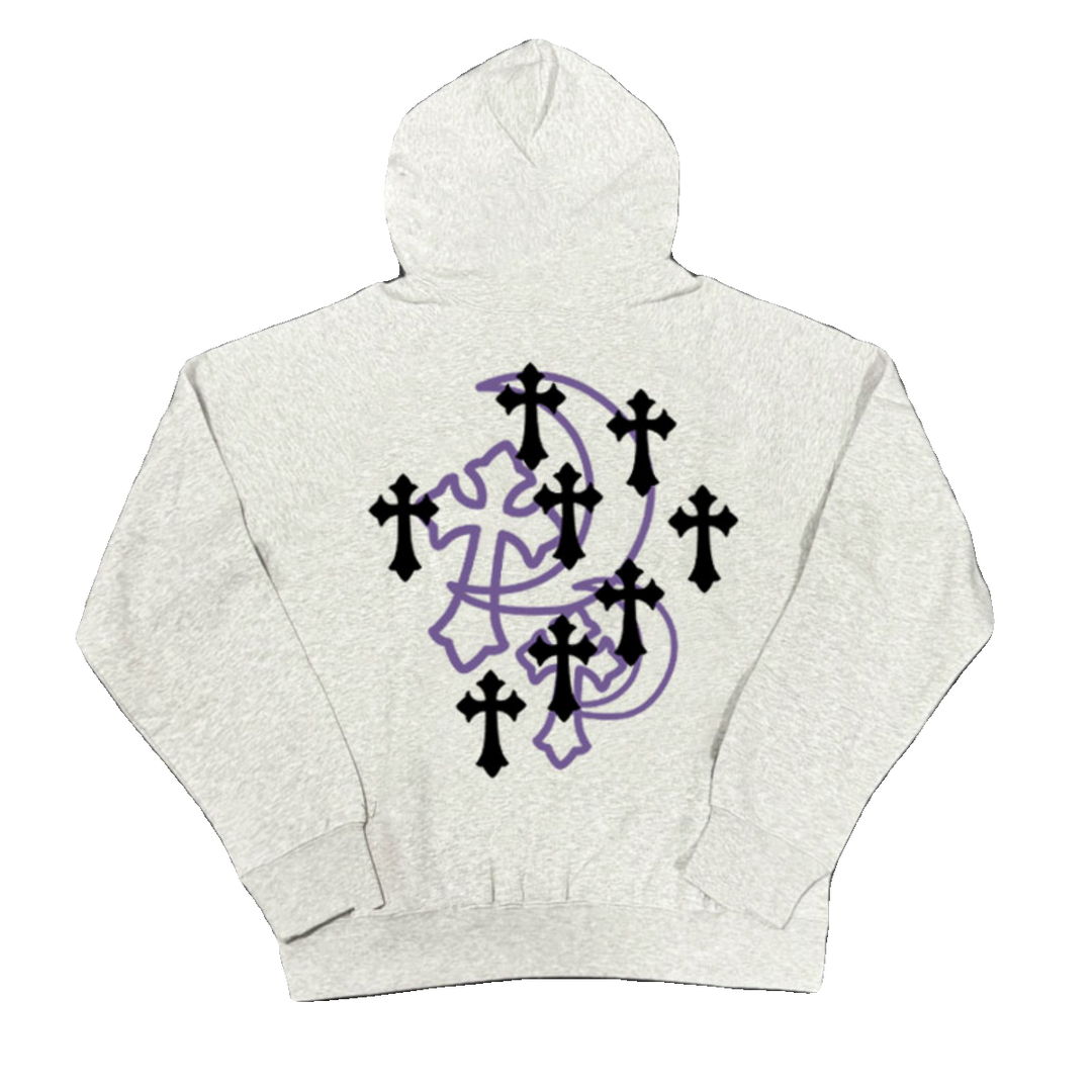 Cross Motif Hooded Sweatshirt