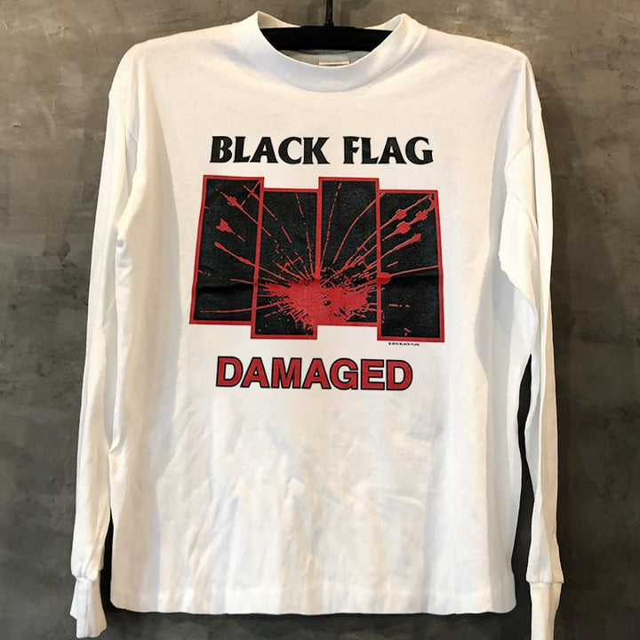 Black Flag Damaged Heavy Cotton Graphic T-Shirt