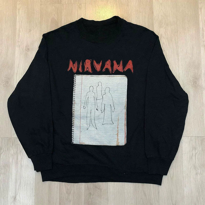 Vintage Nirvana Retro Hip-Hop Long-Sleeved Heavy Cotton Sweater