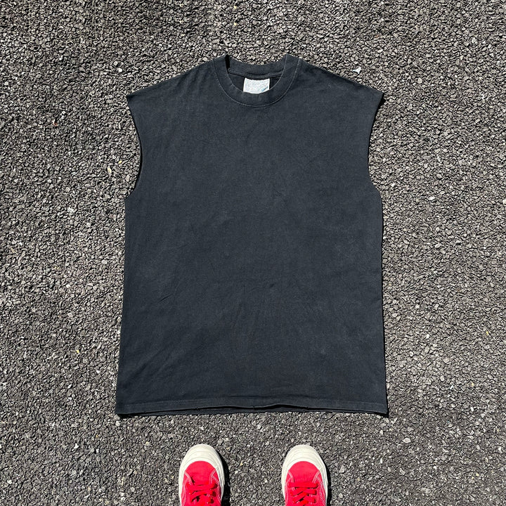 Sleek Solid Colour Sleeveless T-Shirt in Classic Black or White