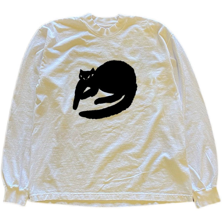 Night Cat Retro Graphic T-Shirt with Matching Leggings