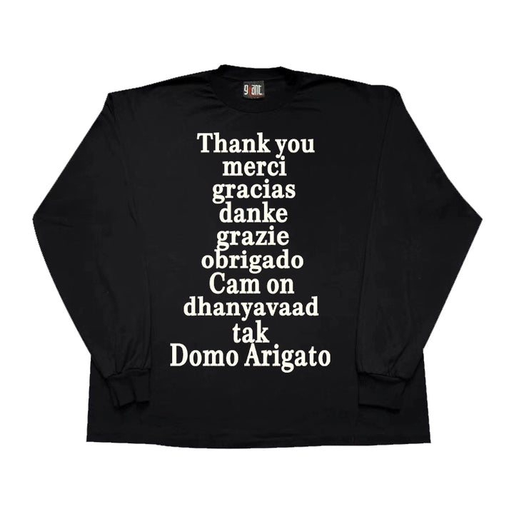 Multilingual Thank You Graphic Long Sleeve T-Shirt