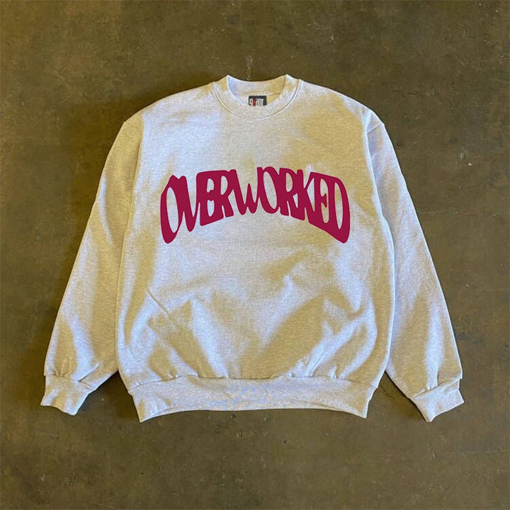 Vintage Hip Hop Letter Crewneck Sweatshirt